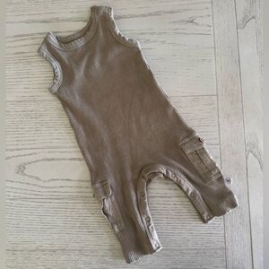 Honest Co. Organic Cotton Taupe Tactical Jumpsuit